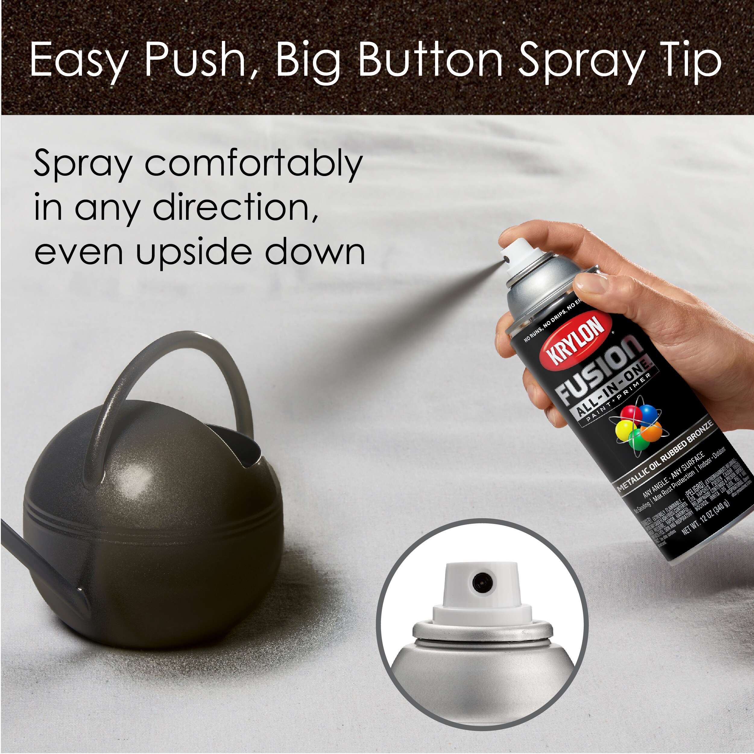 Krylon Fusion All-In-One Gloss Oil Rubbed Bronze Metallic Spray Paint and  Primer In One (NET WT. 12-oz in the Spray Paint department at